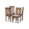 Baxton Studio Cherese Modern and Contemporary Grey Fabric Upholstered Walnut Brown Finished 4-Piece Wood Dining Chair Set