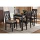 Baxton Studio Cherese Modern and Contemporary Sand Fabric Upholstered Espresso Brown Finished 5-Piece Wood Dining Set