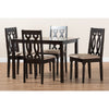 Baxton Studio Cherese Modern and Contemporary Sand Fabric Upholstered Espresso Brown Finished 5-Piece Wood Dining Set