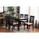 Baxton Studio Cherese Modern and Contemporary Sand Fabric Upholstered and Dark Brown Finished Wood 7-Piece Dining Set