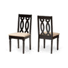 Baxton Studio Cherese Modern and Contemporary Sand Fabric Upholstered and Dark Brown Finished Wood 2-Piece Dining Chair Set