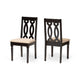 Baxton Studio Cherese Modern and Contemporary Sand Fabric Upholstered and Dark Brown Finished Wood 2-Piece Dining Chair Set