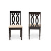 Baxton Studio Cherese Modern and Contemporary Sand Fabric Upholstered and Dark Brown Finished Wood 2-Piece Dining Chair Set