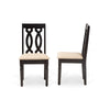 Baxton Studio Cherese Modern and Contemporary Sand Fabric Upholstered and Dark Brown Finished Wood 2-Piece Dining Chair Set