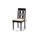 Baxton Studio Cherese Modern and Contemporary Sand Fabric Upholstered and Dark Brown Finished Wood 2-Piece Dining Chair Set