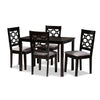Baxton Studio Henry Modern and Contemporary Grey Fabric Upholstered and Dark Brown Finished Wood 5-Piece Dining Set