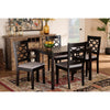 Baxton Studio Henry Modern and Contemporary Grey Fabric Upholstered and Dark Brown Finished Wood 5-Piece Dining Set