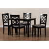 Baxton Studio Henry Modern and Contemporary Grey Fabric Upholstered and Dark Brown Finished Wood 5-Piece Dining Set