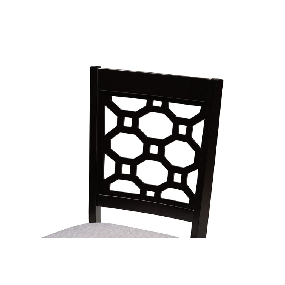 Baxton Studio Gabriel Modern and Contemporary Grey Fabric Upholstered and Dark Brown Finished Wood 6-Piece Dining Set