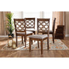 Baxton Studio Peter Modern and Contemporary Grey Fabric Upholstered and Walnut Brown Finished Wood 4-Piece Dining Chair Set