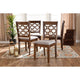 Baxton Studio Peter Modern and Contemporary Grey Fabric Upholstered and Walnut Brown Finished Wood 4-Piece Dining Chair Set