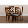 Baxton Studio Peter Modern and Contemporary Grey Fabric Upholstered and Walnut Brown Finished Wood 4-Piece Dining Chair Set