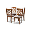 Baxton Studio Peter Modern and Contemporary Grey Fabric Upholstered and Walnut Brown Finished Wood 4-Piece Dining Chair Set