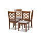 Baxton Studio Peter Modern and Contemporary Grey Fabric Upholstered and Walnut Brown Finished Wood 4-Piece Dining Chair Set