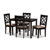 Baxton Studio Henry Modern and Contemporary Sand Fabric Upholstered and Dark Brown Finished Wood 5-Piece Dining Set