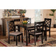 Baxton Studio Henry Modern and Contemporary Sand Fabric Upholstered and Dark Brown Finished Wood 5-Piece Dining Set