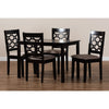 Baxton Studio Henry Modern and Contemporary Sand Fabric Upholstered and Dark Brown Finished Wood 5-Piece Dining Set