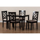 Baxton Studio Henry Modern and Contemporary Sand Fabric Upholstered and Dark Brown Finished Wood 5-Piece Dining Set