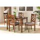 Baxton Studio Ramiro Modern and Contemporary Grey Fabric Upholstered and Walnut Brown Finished Wood 5-Piece Dining Set