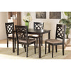 Baxton Studio Ramiro Modern and Contemporary Sand Fabric Upholstered and Dark Brown Finished Wood 5-Piece Dining Set