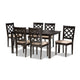 Baxton Studio Ramiro Modern and Contemporary Sand Fabric Upholstered and Dark Brown Finished Wood 7-Piece Dining Set