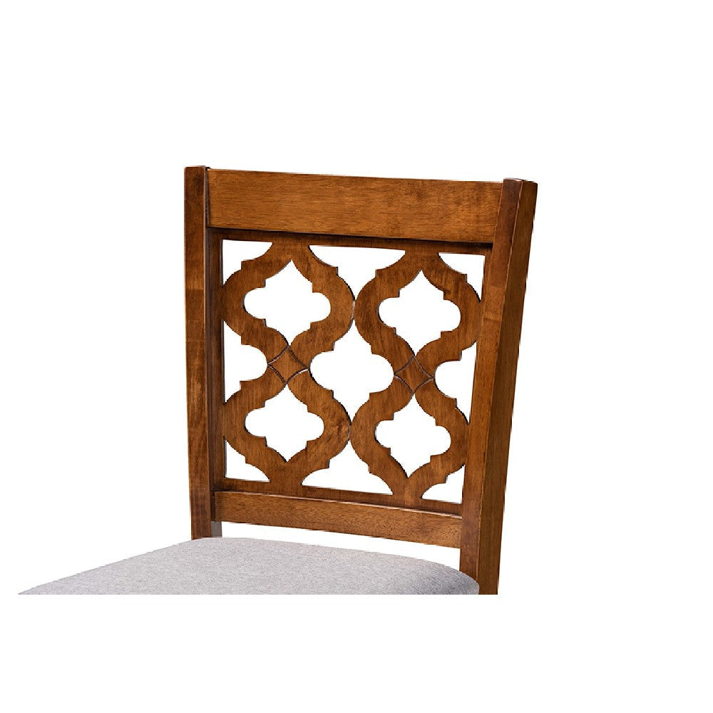 Baxton Studio Ramiro Modern and Contemporary Transitional Grey Fabric Upholstered and Walnut Brown Finished Wood 2-Piece Counter Stool Set