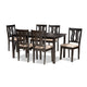 Baxton Studio Fenton Modern and Contemporary Sand Fabric Upholstered and Dark Brown Finished Wood 7-Piece Dining Set