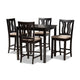 Baxton Studio Fenton Modern and Contemporary Transitional Sand Fabric Upholstered and Dark Brown Finished Wood 5-Piece Pub Set