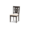 Baxton Studio Gervais Modern and Contemporary Sand Fabric Upholstered and Dark Brown Finished Wood 7-Piece Dining Set