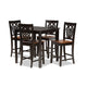Baxton Studio Gervais Modern and Contemporary Transitional Two-Tone Dark Brown and Walnut Brown Finished Wood 5-Piece Pub Set