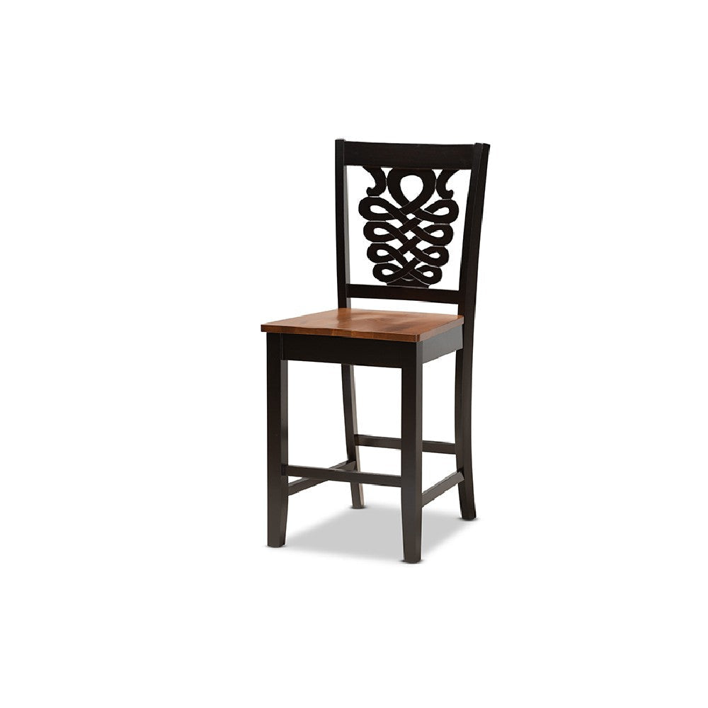 Baxton Studio Gervais Modern and Contemporary Transitional Two-Tone Dark Brown and Walnut Brown Finished Wood 5-Piece Pub Set
