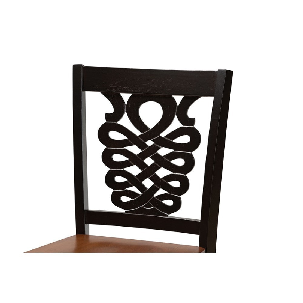 Baxton Studio Gervais Modern and Contemporary Transitional Two-Tone Dark Brown and Walnut Brown Finished Wood 5-Piece Pub Set