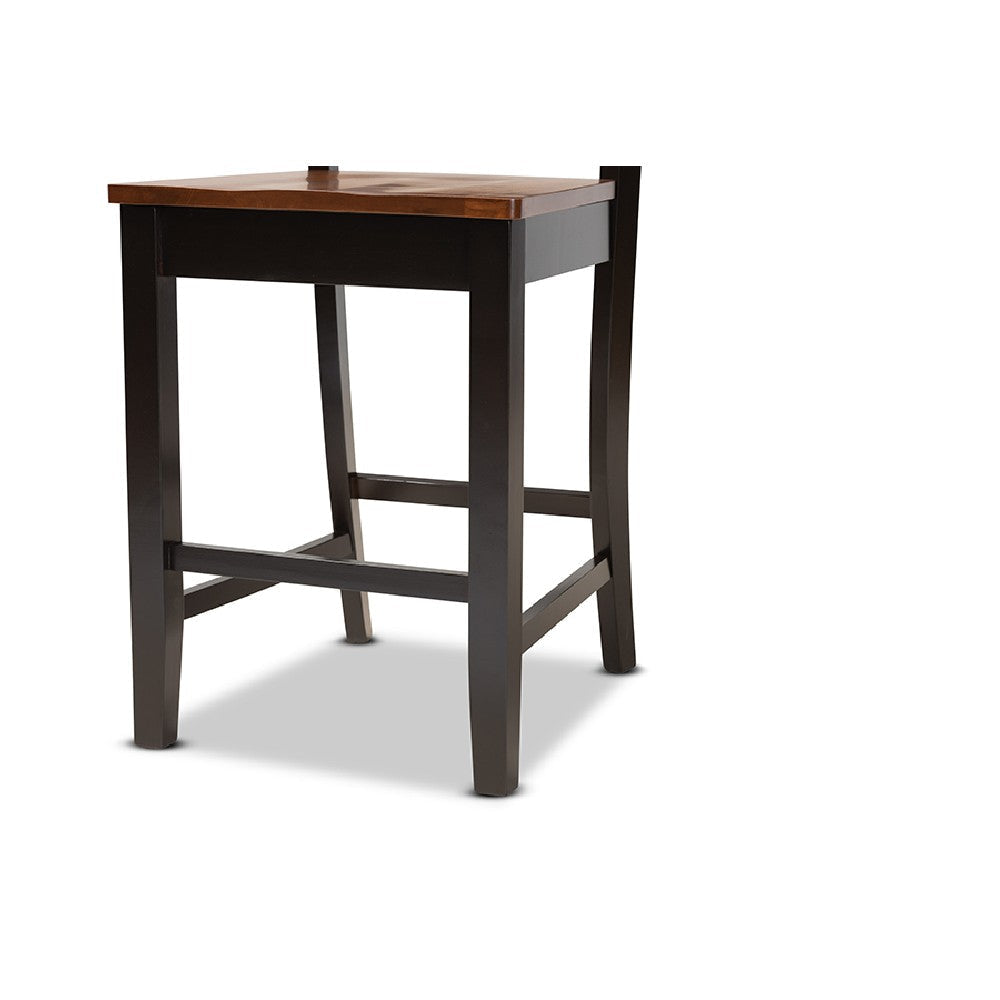 Baxton Studio Gervais Modern and Contemporary Transitional Two-Tone Dark Brown and Walnut Brown Finished Wood 5-Piece Pub Set