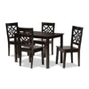 Baxton Studio Nicolette Modern and Contemporary Dark Brown Finished Wood 5-Piece Dining Set
