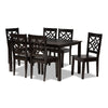 Baxton Studio Nicolette Modern and Contemporary Dark Brown Finished Wood 7-Piece Dining Set