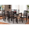 Baxton Studio Nicolette Modern and Contemporary Dark Brown Finished Wood 7-Piece Dining Set