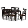 Baxton Studio Nicolette Modern and Contemporary Two-Tone Dark Brown and Walnut Brown Finished Wood 7-Piece Dining Set