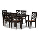 Baxton Studio Nicolette Modern and Contemporary Two-Tone Dark Brown and Walnut Brown Finished Wood 7-Piece Dining Set