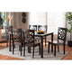Baxton Studio Nicolette Modern and Contemporary Two-Tone Dark Brown and Walnut Brown Finished Wood 7-Piece Dining Set