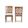 Baxton Studio Nicolette Modern and Contemporary Grey Fabric Upholstered and Walnut Brown Finished Wood 2-Piece Dining Chair Set