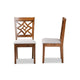 Baxton Studio Nicolette Modern and Contemporary Grey Fabric Upholstered and Walnut Brown Finished Wood 2-Piece Dining Chair Set