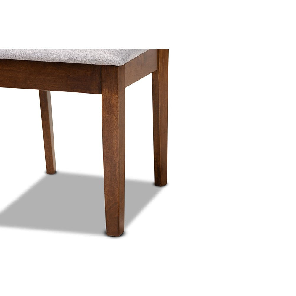 Baxton Studio Nicolette Modern and Contemporary Grey Fabric Upholstered and Walnut Brown Finished Wood 2-Piece Dining Chair Set