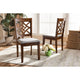 Baxton Studio Nicolette Modern and Contemporary Grey Fabric Upholstered and Walnut Brown Finished Wood 2-Piece Dining Chair Set