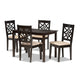 Baxton Studio Nicolette Modern and Contemporary Sand Fabric Upholstered and Dark Brown Finished Wood 5-Piece Dining Set