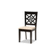 Baxton Studio Nicolette Modern and Contemporary Sand Fabric Upholstered and Dark Brown Finished Wood 5-Piece Dining Set
