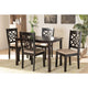 Baxton Studio Nicolette Modern and Contemporary Sand Fabric Upholstered and Dark Brown Finished Wood 5-Piece Dining Set