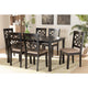 Baxton Studio Nicolette Modern and Contemporary Sand Fabric Upholstered and Dark Brown Finished Wood 7-Piece Dining Set
