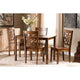 Baxton Studio Nicolette Modern and Contemporary Walnut Brown Finished Wood 5-Piece Dining Set