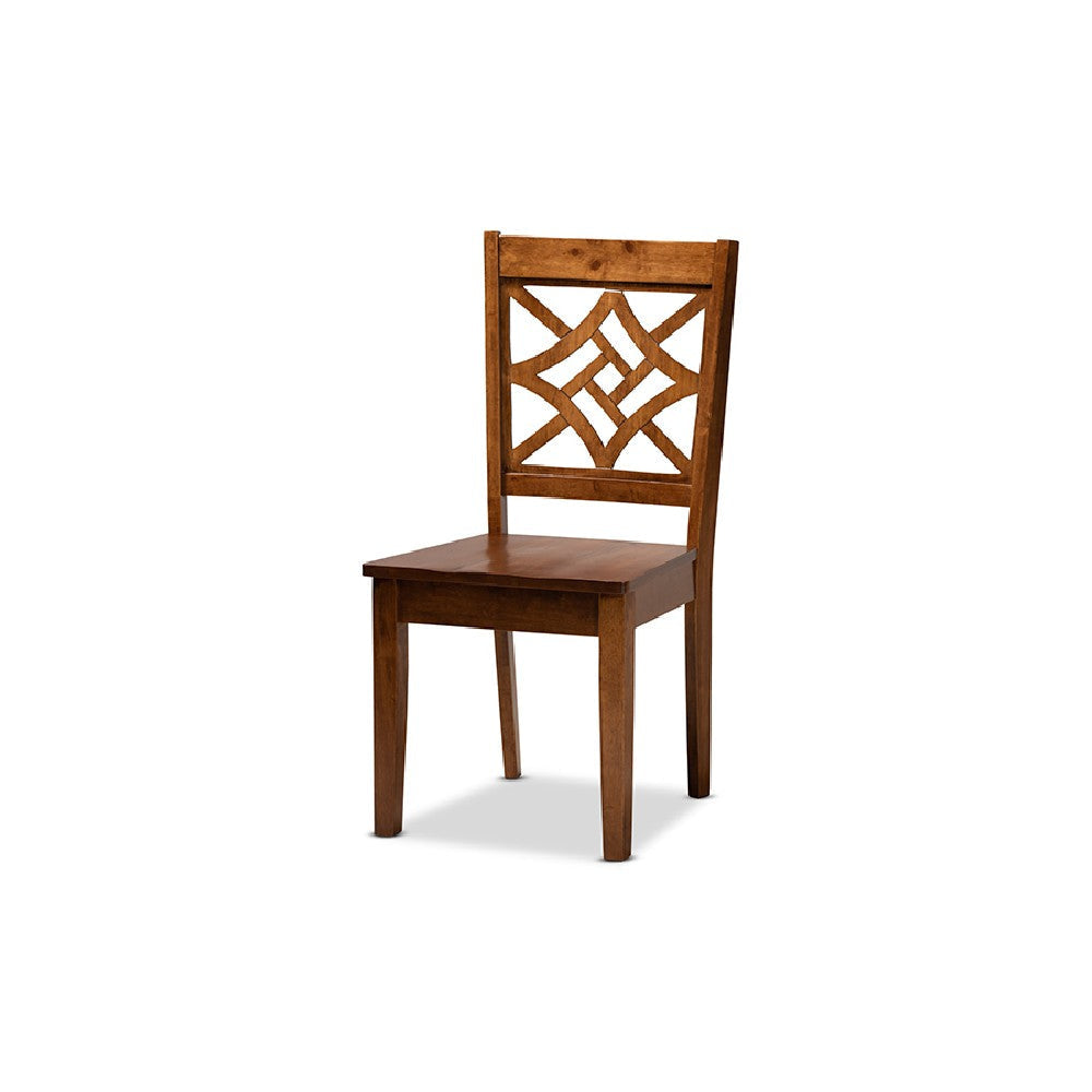Baxton Studio Nicolette Modern and Contemporary Walnut Brown Finished Wood 7-Piece Dining Set
