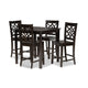 Baxton Studio Nicolette Modern and Contemporary Transitional Dark Brown Finished Wood 5-Piece Pub Set WHI-RH340P-Dark-Brown-5PC-Pub-Set